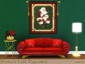 Sims 3 — Santa's List Tapestry by ziggy28 — A Christmas tapestry of Santa making his naughty and nice list. Custom mesh