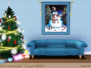 Sims 3 — Seasonal Tapestry by ziggy28 — A Chrismas seasonal tapestry of a lovely snowman . Custom mesh by Murfeel used