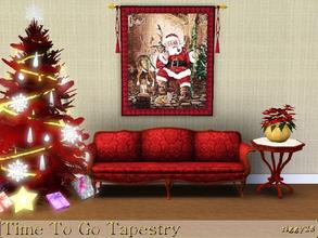 Sims 3 — Time To Go Tapestry by ziggy28 — A Christmas tapestry of Santa all ready to set out to deliver the presents.
