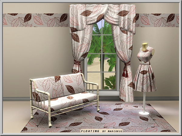 Sims 3 — Floating_marcorse by marcorse — Themed pattern: floating leaf shapes in red/brown