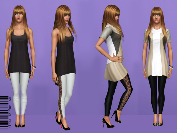Sims 3 — Leggings with lace by Birba32 — A simple pair of leggings with lace band side.