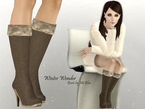 Sims 3 — Winter Wonder Boots by Ms_Blue — Presenting Winter Wonder Boots. Tall high heeled boots with fur trim to keep