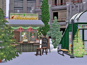 Sims 3 — Bratwurst Street Stand by Wimmie — A Bratwurst Street Stand with subway station for your city. The lot is