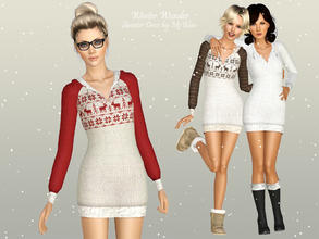 Sims 3 — Winter Wonder Sweater Dress by Ms_Blue — Presenting the Winter Wonder Sweater Dress. A cute knitted sweater