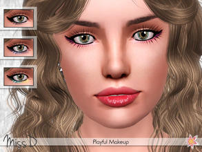 Sims 3 — Playful Makeup by MissDaydreams — Playful Makeup is a combination of bold eyeliner and tri-colour eyeshadow