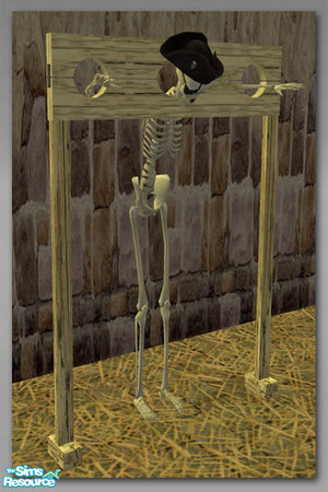 Sims 2 — Skeleton Pirate Stocks - Mesh by Shakeshaft — Part of a themed set of Pirate Booty and the Boney consequences