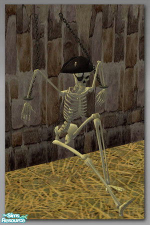 Sims 2 — Skeleton Pirate Chained - Mesh by Shakeshaft — Part of a themed set of Pirate Booty and the Boney consequences