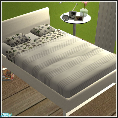 Sims 2 — Fresh forrest bedding - grey stripes by mirake — 