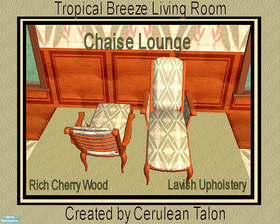 Sims 2 — Tropical Breeze Bedroom - Chaise Lounge by Cerulean Talon — Light tropical breezes make thisb bedroom a dream