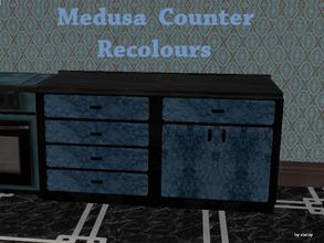 Sims 2 — Medusa Kitchen - Counter Recolour by staceylynmay2 — Blank marble top and sides, blue marble draws. Thanks to