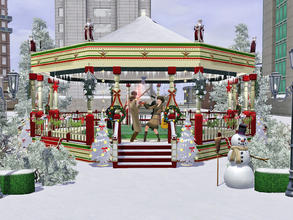 Sims 3 — Christmas Sock-Hop by Wimmie — A Christmassy decorated music gazebo where sims can play music, dance and have