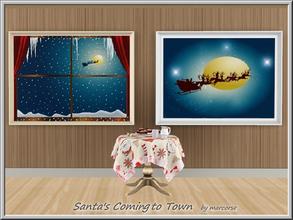 Sims 3 — Santa's Coming to Town_marcorse by marcorse — Paintings: Santa and his sleigh on Christmas Eve. 2 paintings in