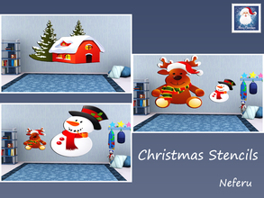 Sims 3 — Neferu Christmas stencils TSR by Neferu2 — Cute collection of Christmas stencils to decorate the kidsroom or any