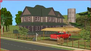 Sims 2 — Old silo farm by RamboRocky90 — a simple farmhouse with other buildings