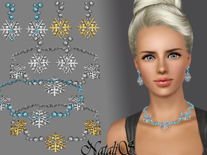 Sims 3 — Snowflakes with crystal jewelry set FA by Natalis — Shining crystals and shimmering snowflakes ... set of