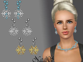 Sims 3 — Snowflakes with crystal earrings FT-FA by Natalis — Shining crystals and shimmering snowflakes ... Amazing