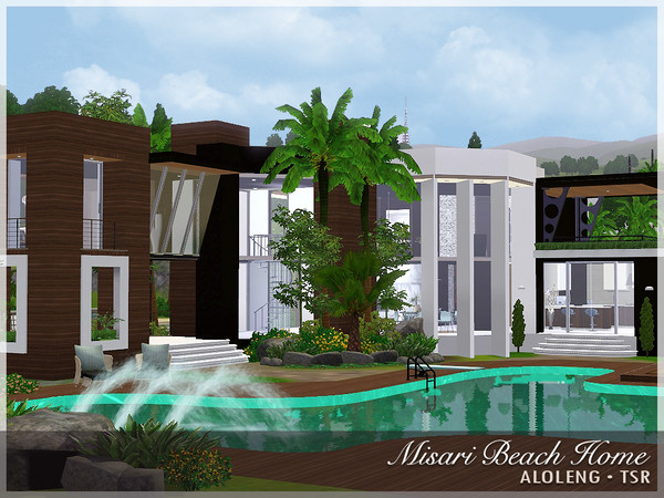 Sims 3 — Misari by aloleng — A 2 bedroom with 1 toilet and bath home with large pool is a modern beach home with decks
