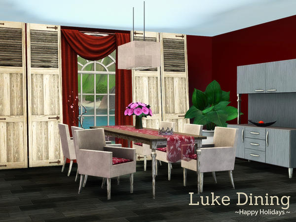 Sims 3 — Luke Dining by Angela — Luke Dining a more shabby diningroom for your sims. This set contains a table that seats