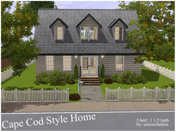 Sims 3 — Cape Cod Style Home by untouchables2 — Let your Sims live the American Dream in this single-family, traditional,