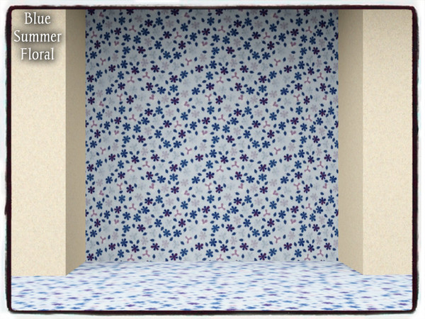 Sims 3 — Blue Summer Floral_PATTERN by Xodess — This is part of my 'SUMMER FLORAL_PATTERN SET', which can be found under