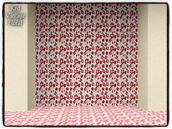 Sims 3 — Red Vintage Floral_PATTERN by Xodess — This is part of my 'SUMMER FLORAL_PATTERN SET', which can be found under