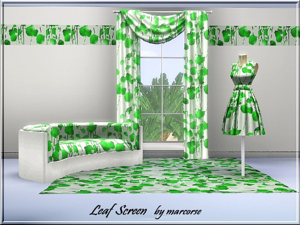 Sims 3 — Leaf Screen_marcorse by marcorse — Themed pattern: upright screen of green, leafy branches