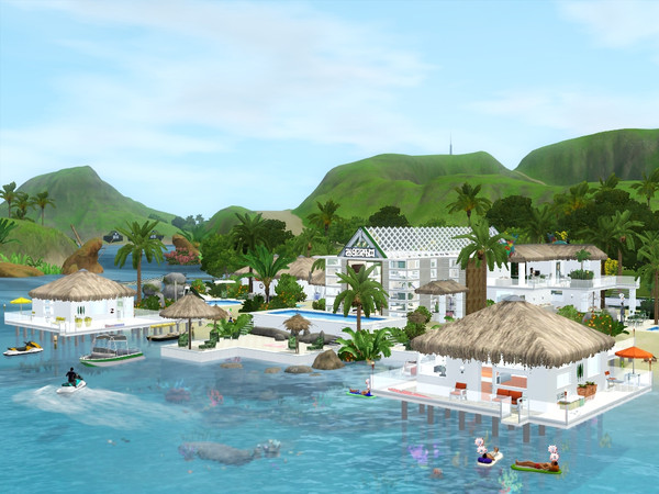 Sims 3 — Le Thala Resort by mrsimulator — Le Thala is a Modern Mediterranean Resort with two modern Chalets and