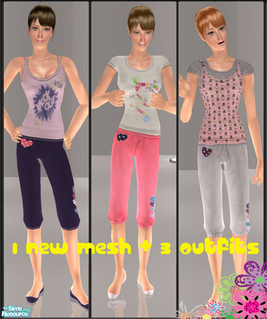Sims 2 — Sporty by simal10 — Three outfits for your sim ladies' pleasure :) Mesh file included. Have fun!
