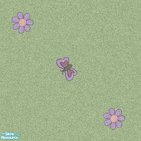 Sims 2 — Embroidered Carpets - Green by clare030182 — This floor has been especially embroidered to match the murals your