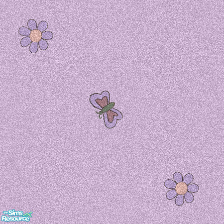 Sims 2 — Embroidered Carpets - Lilac by clare030182 — This floor has been especially embroidered to match the murals your