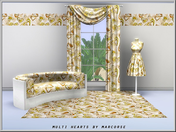 Sims 3 — Multi Hearts_marcorse by marcorse — Themed pattern: multi-coloured hearts in brown shades
