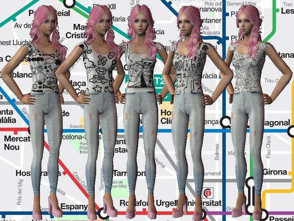 Sims 2 — Comic set by Nita_hc — - 5 t-shirts by Nita_hc