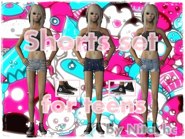 Sims 2 — Shorts set for TEENS by Nita_hc — - 3 shorts by Nita_hc