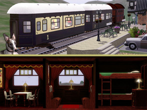Sims 3 — Train Car Furniture Set by Cyclonesue — A set of seating, dining and bedroom cabin furniture for trains and