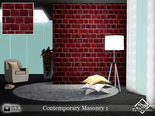 Sims 3 — Contemporary Masonry 1 by Devirose — Very brick,ideal for modern apartments, lofts, or external.