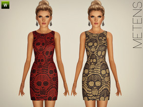 Sims 3 — Poison by Metens — New recolorable dress for your simmies with recolorable skull pattern on it. Nice for every