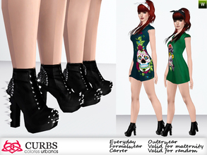 Sims 3 — Boots with spikes by Colores_Urbanos — Boots with spikes set for girls and adults. hope you like them!
