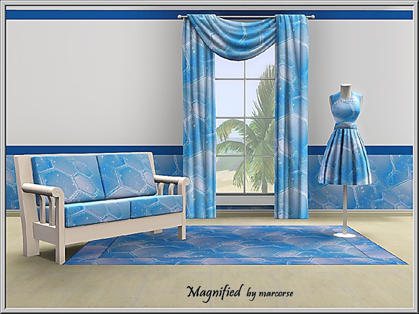 Sims 3 — Magnified_marcorse by marcorse — Geometric pattern: blue hex prisms magnify the milky way.