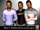Sims 3 — Men's Multicoloured Jumper by luckyoyo — Multicoloured jumper for your sims, making a boring jumper interesting.