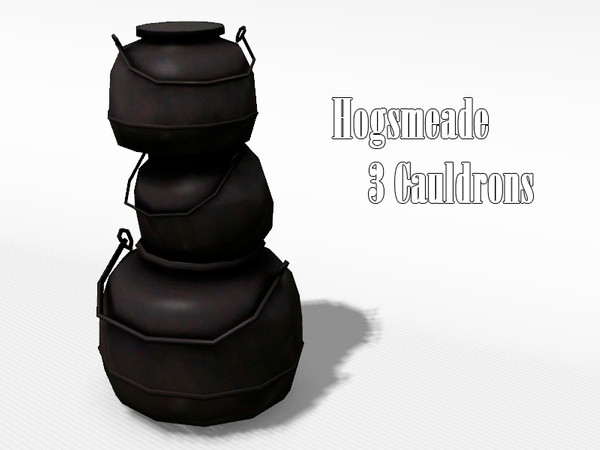 Sims 3 — Sculpture 3 Cauldrons Hogsmeade by Kiolometro — Piece of magic in the Sims. 21 items, most of decor. Can be used