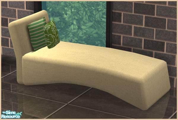 Sims 2 — Myre Living Room - Green - Chaise by sim_man123 — Green recolor of my Myre Chaise. Requires that mesh to show