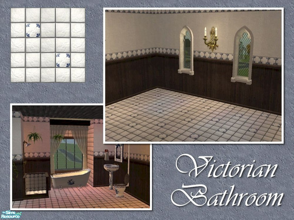 Sims 2 — Victorian Bathroom Floor - Occasional Pattern Tile by Cyclonesue — One of four floor tiles to match the