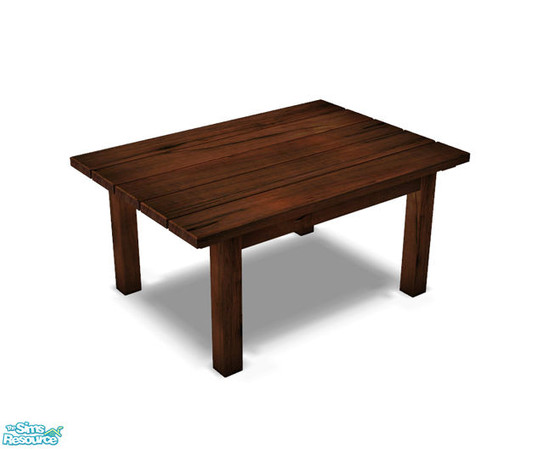 Sims 2 — Aloa Outdoorset - Coffee Table by Murano — Dark wooden coffee table