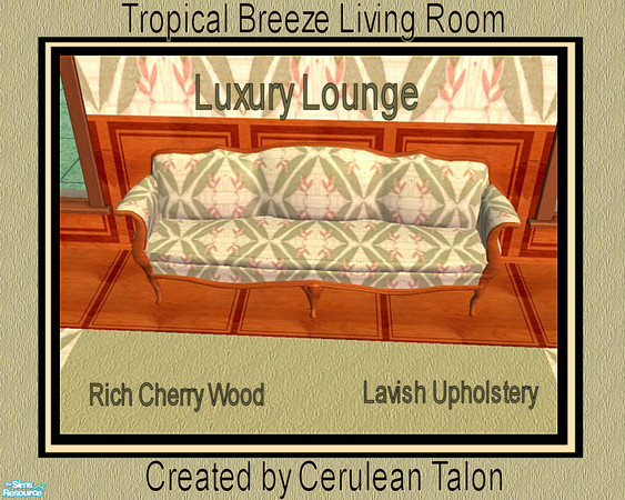 Sims 2 — Tropical Breeze Living Room - Sofa by Cerulean Talon — Light tropical breezes make this living room a dream come