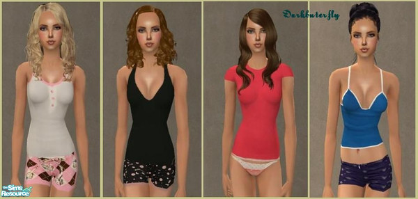 Sims 2 — Underwear Set  by darkbuterfly — Set of 4 underwears. No mesh or ep required. Enjoy. 