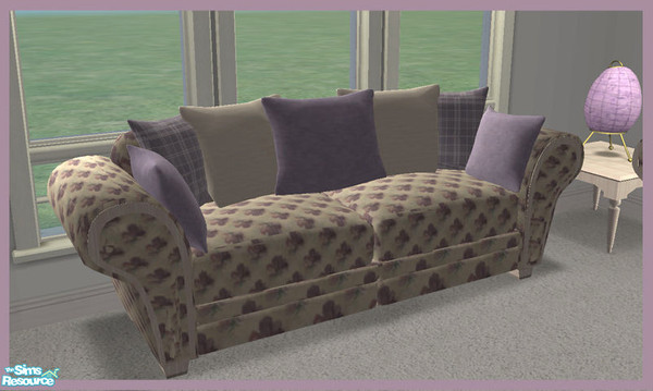 Sims 2 — Lavender Roses - Sofa by HugeLunatic — Recolor of elize@37sims Carmen Living set. Texture from Texture