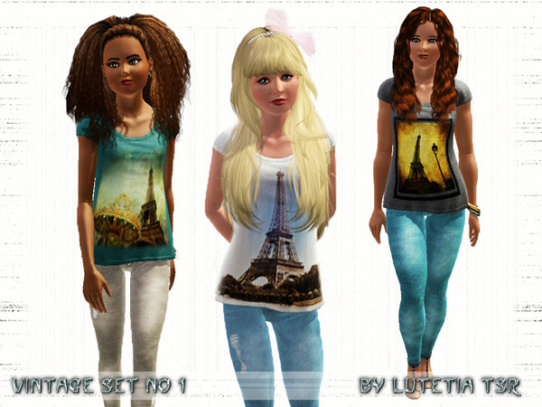 Sims 3 —  by Lutetia — A pair of skinny bleached denim Works for female (young) adults