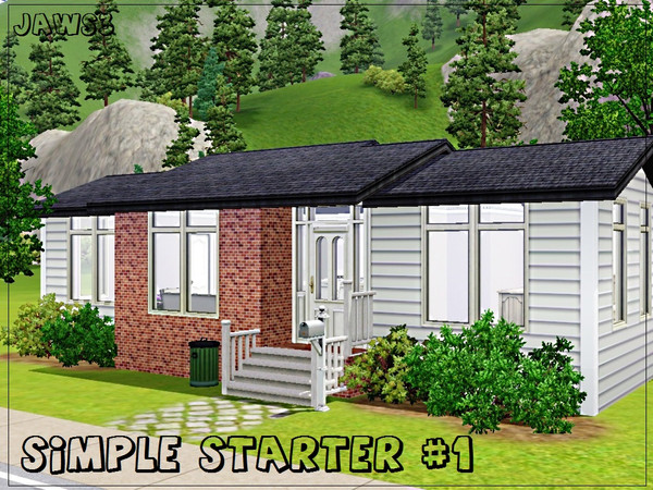 Sims 3 — Simple Starter #1 by Jaws3 — This small two bedroom, one bathroom starter home is perfect for any small sim