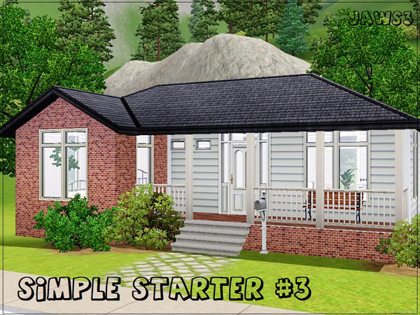 Sims 3 — Simple Starter #3 by Jaws3 — This small two bedroom, one bathroom starter home is perfect for any small sim