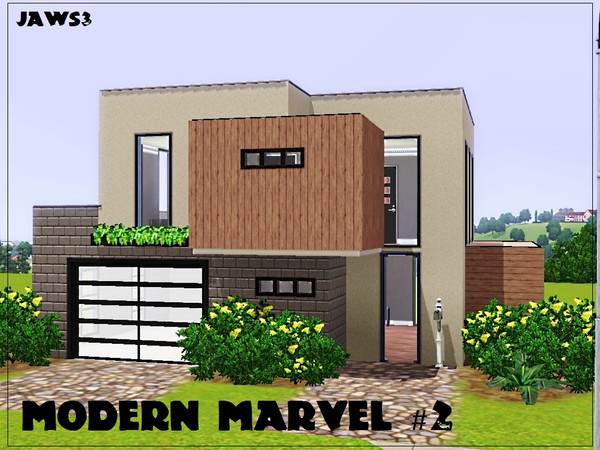 Sims 3 — Modern Marvel #2 by Jaws3 — This four bedroom, two bathroom home is large and spacious and features multiple